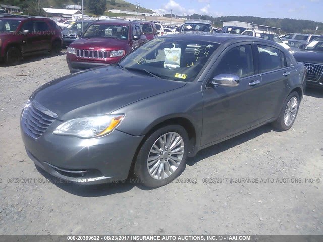 1C3CCBCG3CN122355 - 2012 CHRYSLER 200 LIMITED GRAY photo 2