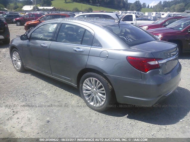 1C3CCBCG3CN122355 - 2012 CHRYSLER 200 LIMITED GRAY photo 3