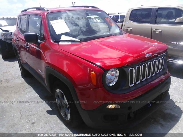 ZACCJAAB6HPF58697 - 2017 JEEP RENEGADE SPORT RED photo 1