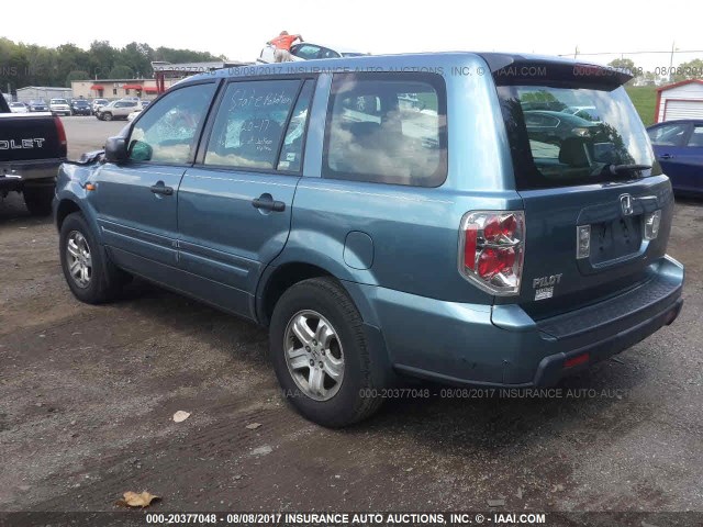 5FNYF28136B034115 - 2006 HONDA PILOT LX BLUE photo 3