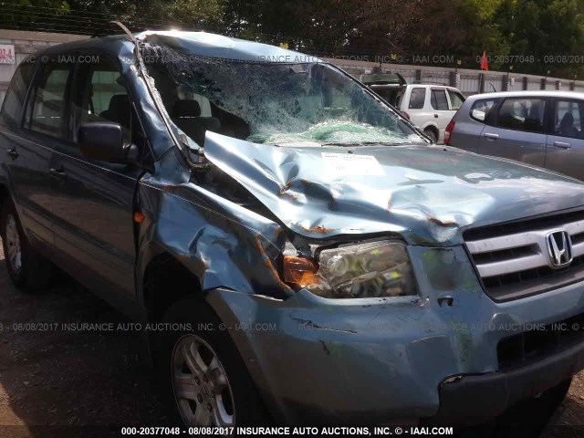 5FNYF28136B034115 - 2006 HONDA PILOT LX BLUE photo 6