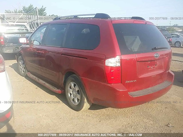 KNDMB233186224366 - 2008 KIA SEDONA EX/LX RED photo 3