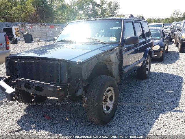 1J4FF48S5YL258654 - 2000 JEEP CHEROKEE SPORT BLUE photo 2