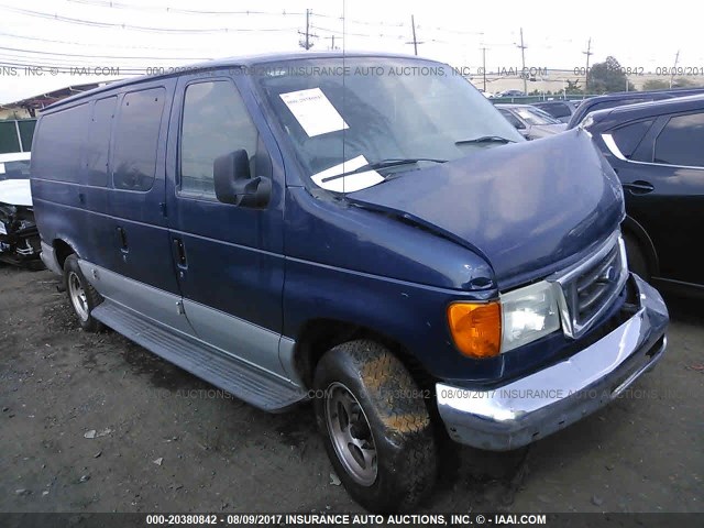 1FMNE11L87DA00106 - 2007 FORD ECONOLINE E150 WAGON BLUE photo 1