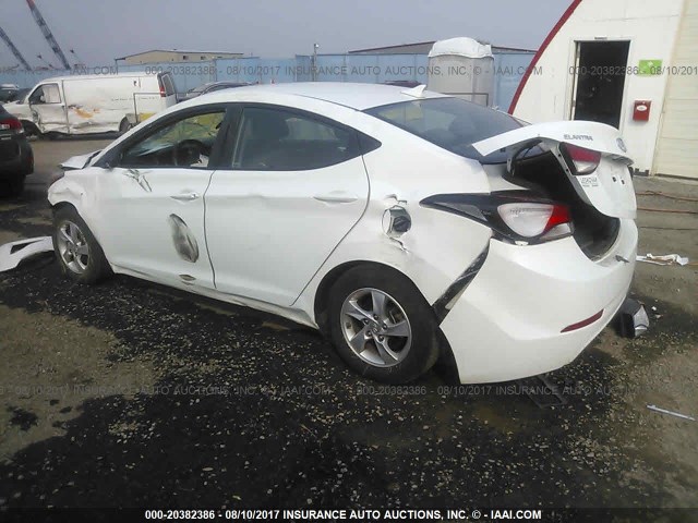 5NPDH4AEXEH487598 - 2014 HYUNDAI ELANTRA SE/SPORT/LIMITED WHITE photo 3