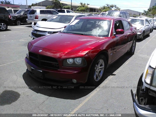 2B3KA53H56H221877 - 2006 DODGE CHARGER R/T RED photo 2
