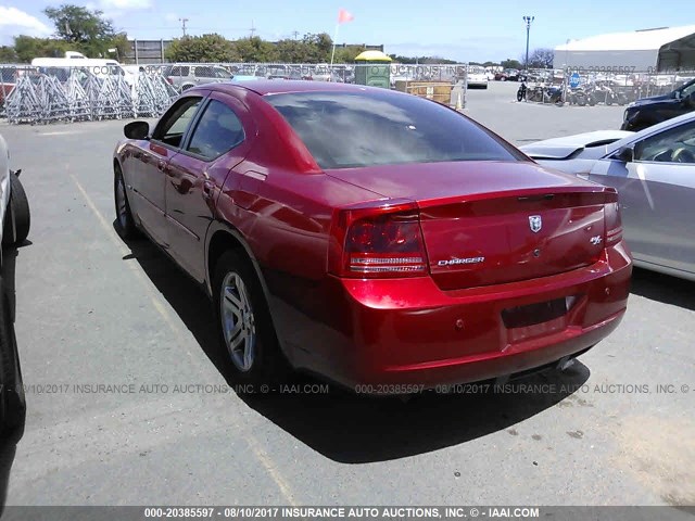 2B3KA53H56H221877 - 2006 DODGE CHARGER R/T RED photo 3