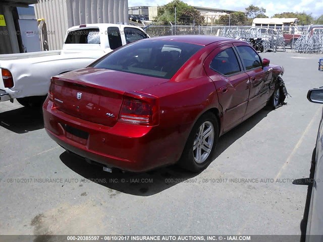 2B3KA53H56H221877 - 2006 DODGE CHARGER R/T RED photo 4