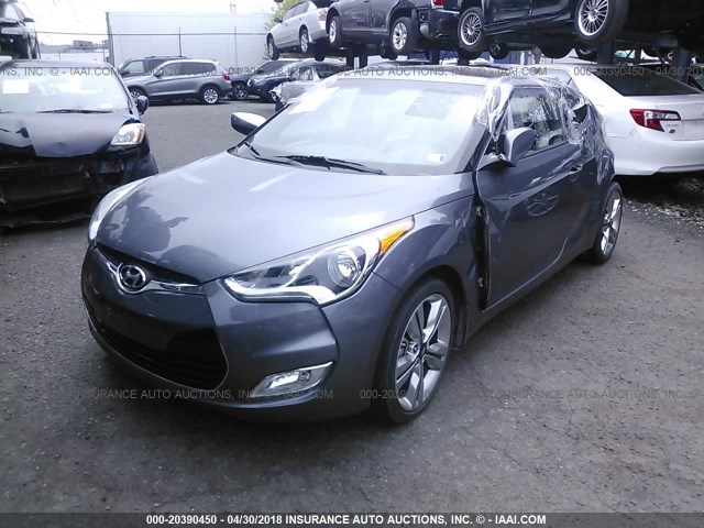 KMHTC6AD2GU282603 - 2016 HYUNDAI VELOSTER GRAY photo 2