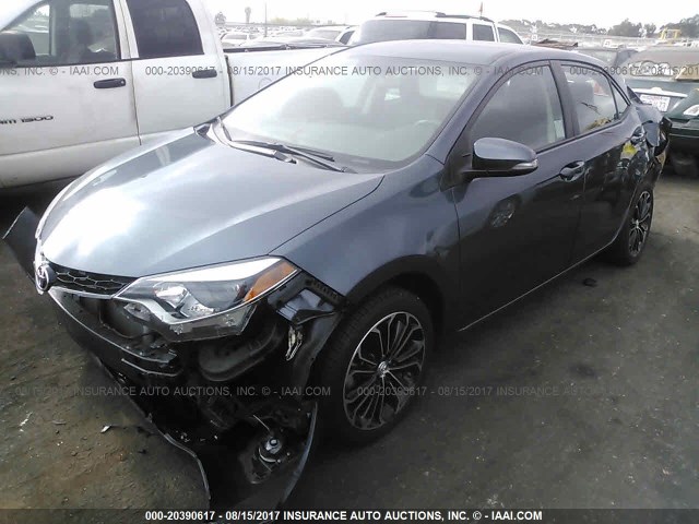 5YFBURHE2GP499661 - 2016 TOYOTA COROLLA L/LE/LE PLS/PRM/S/S PLS GRAY photo 2