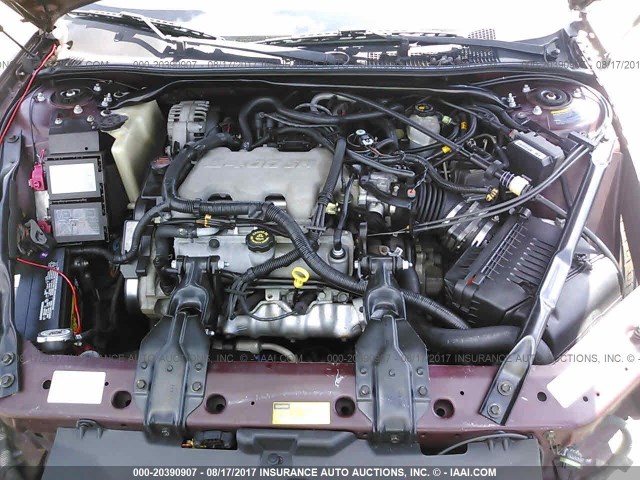 2G1WW12E319367367 - 2001 CHEVROLET MONTE CARLO LS 勃艮第红 照片 10