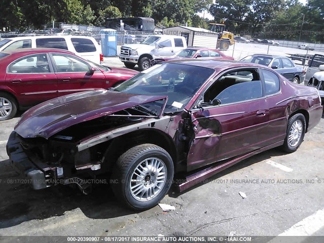 2G1WW12E319367367 - 2001 CHEVROLET MONTE CARLO LS 勃艮第红 照片 2