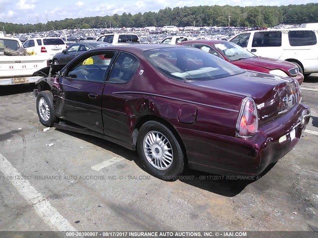 2G1WW12E319367367 - 2001 CHEVROLET MONTE CARLO LS BURGUNDY photo 3