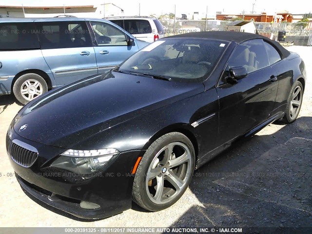 WBAEB53598CX63727 - 2008 BMW 650 I BLACK photo 2