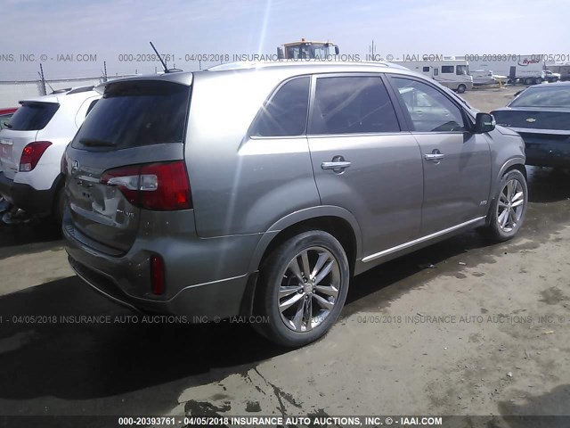 5XYKWDA73FG580342 - 2015 KIA SORENTO SX/SX LIMITED GRAY photo 4