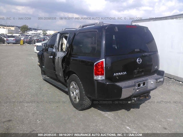 5N1AA08AX5N726310 - 2005 NISSAN ARMADA SE/LE BLACK photo 3