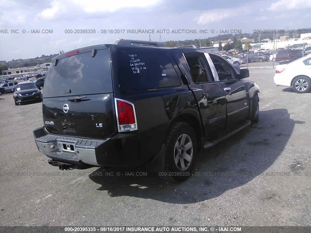 5N1AA08AX5N726310 - 2005 NISSAN ARMADA SE/LE BLACK photo 4