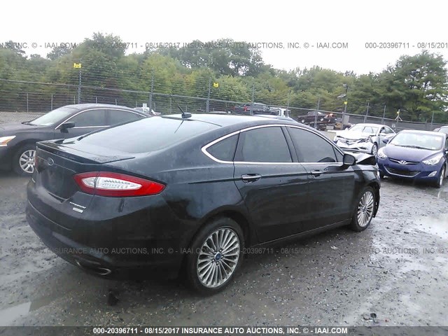 3FA6P0K94ER119006 - 2014 FORD FUSION TITANIUM BLACK photo 4