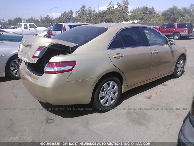 4T1BF3EK9BU713246 - 2011 TOYOTA CAMRY SE/LE/XLE GOLD photo 4
