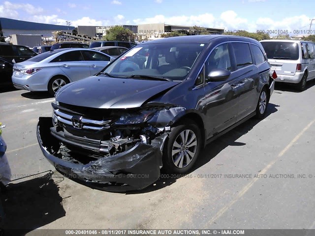 5FNRL5H69FB050703 - 2015 HONDA ODYSSEY EXL GRAY photo 2