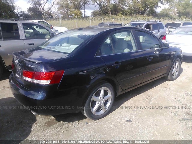 5NPEU46F38H393777 - 2008 HYUNDAI SONATA SE/LIMITED BLUE photo 4