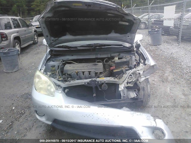 2T1KR32E56C599050 - 2006 TOYOTA COROLLA MATRIX XR SILVER photo 10
