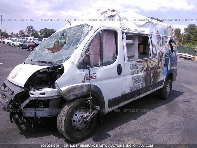 3C6TRVPG4GE115499 - 2016 RAM PROMASTER 2500 2500 HIGH WHITE photo 2