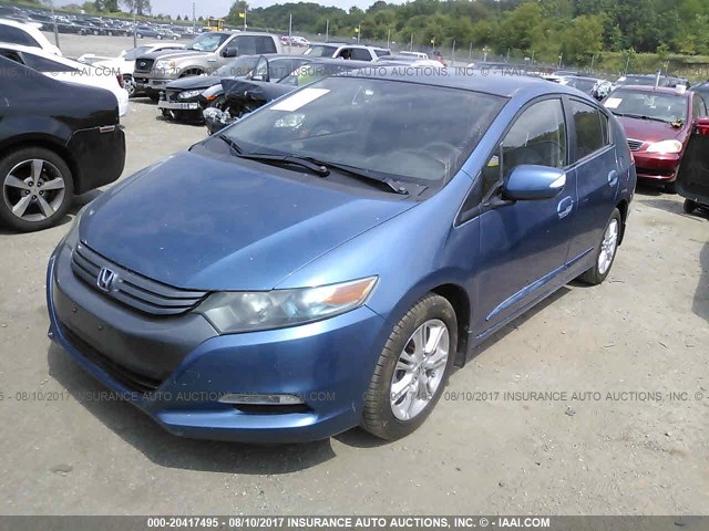 JHMZE2H77AS001382 - 2010 HONDA INSIGHT EX Light Blue photo 2