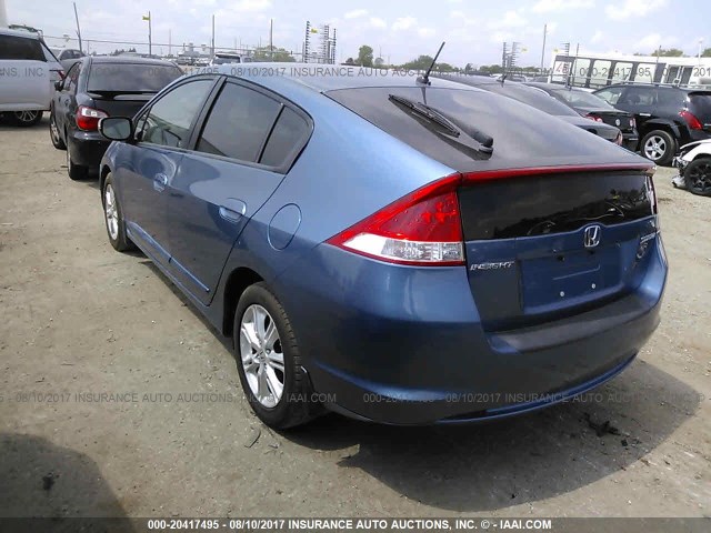 JHMZE2H77AS001382 - 2010 HONDA INSIGHT EX Light Blue photo 3