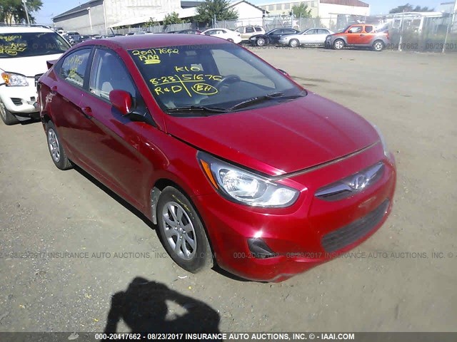 KMHCT4AEXDU440811 - 2013 HYUNDAI ACCENT GLS/GS RED photo 1