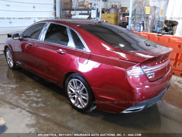 3LN6L2G99DR805594 - 2013 LINCOLN MKZ RED photo 3