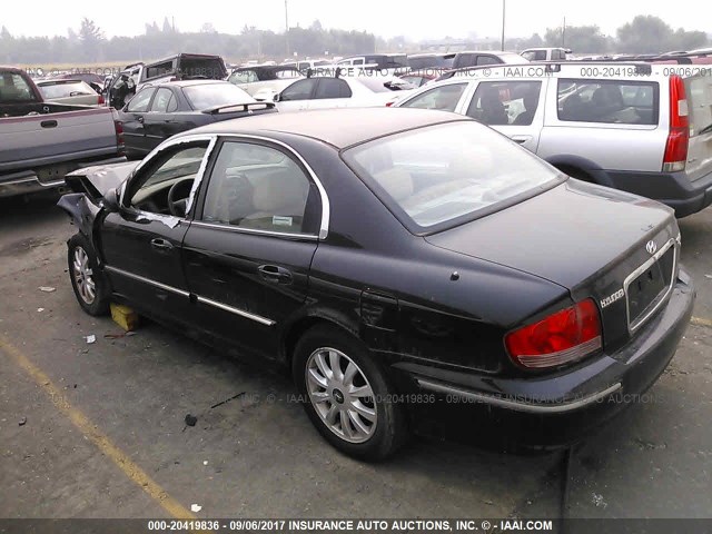 KMHWF35H95A099164 - 2005 HYUNDAI SONATA GLS/LX BLACK photo 3