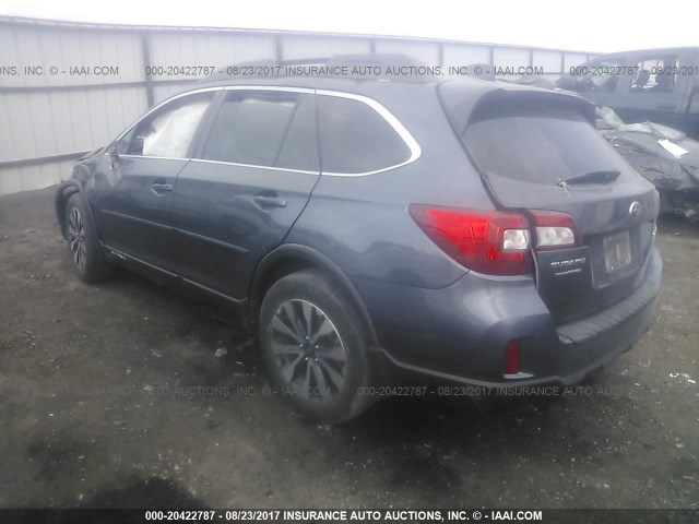 4S4BSANC4G3269280 - 2016 SUBARU OUTBACK 2.5I LIMITED GRAY photo 3