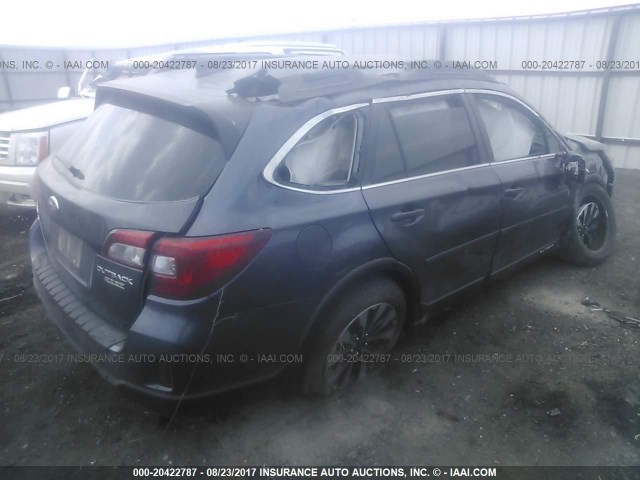 4S4BSANC4G3269280 - 2016 SUBARU OUTBACK 2.5I LIMITED GRAY photo 4