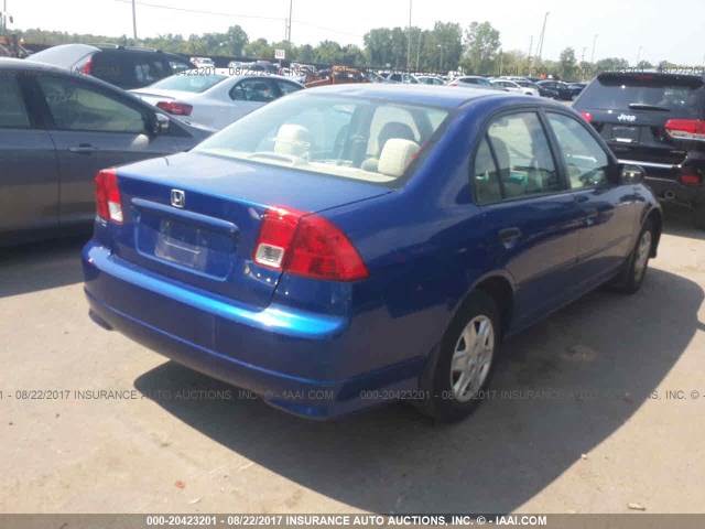 1HGES16384L015617 - 2004 HONDA CIVIC DX VP BLUE photo 4