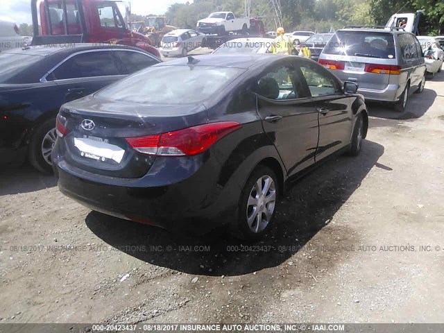 5NPDH4AE7CH150674 - 2012 HYUNDAI ELANTRA GLS/LIMITED BLACK photo 4