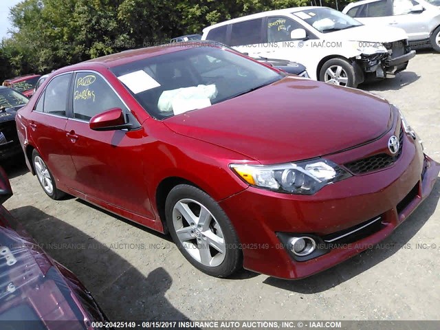 4T1BF1FK2DU638945 - 2013 TOYOTA CAMRY L/SE/LE/XLE RED photo 1