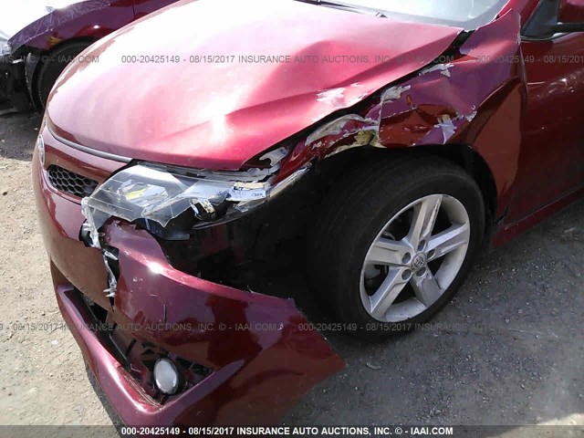 4T1BF1FK2DU638945 - 2013 TOYOTA CAMRY L/SE/LE/XLE RED photo 6