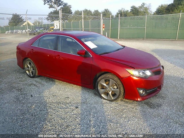 4T1BK1FK2DU529638 - 2013 TOYOTA CAMRY SE/XLE RED photo 1