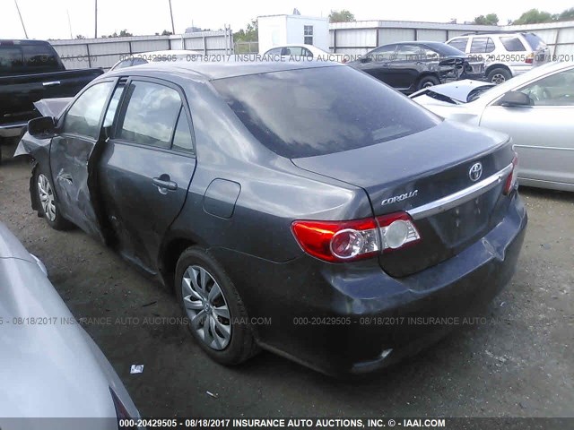 5YFBU4EE4CP044988 - 2012 TOYOTA COROLLA S/LE GRAY photo 3