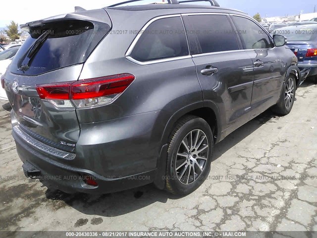 5TDJZRFH3HS442842 - 2017 TOYOTA HIGHLANDER SE/XLE GRAY photo 4