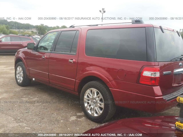 1FMJK2A58DEF66688 - 2013 FORD EXPEDITION EL LIMITED RED photo 3