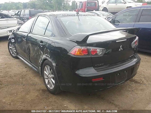 JA32U2FU5GU009247 - 2016 MITSUBISHI LANCER ES BLACK photo 3