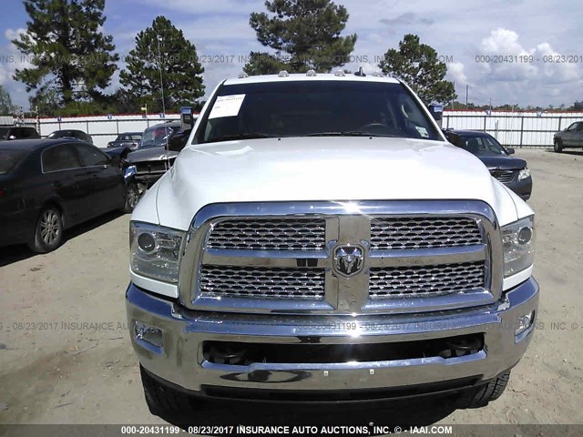 3C6UR5FL0FG603676 - 2015 RAM 2500 LARAMIE WHITE photo 6