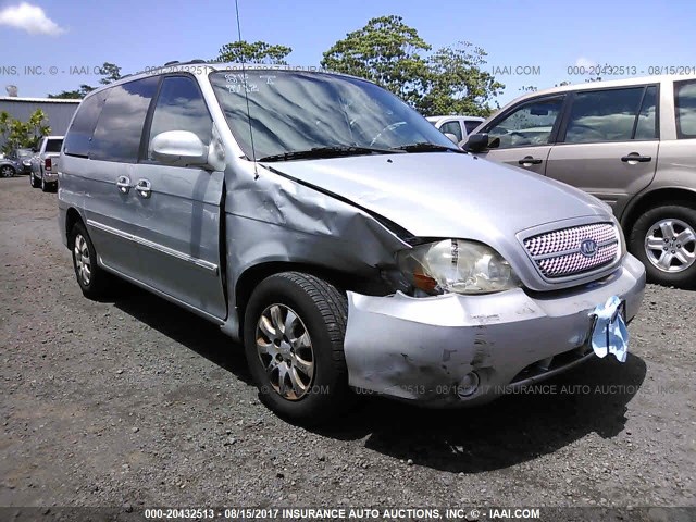 KNDUP132X56695804 - 2005 KIA SEDONA EX/LX SILVER photo 1