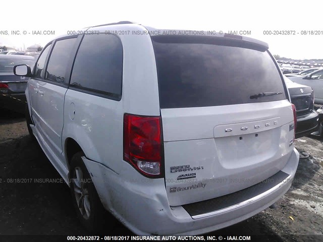 2C4RDGCG0FR733659 - 2015 DODGE GRAND CARAVAN SXT WHITE photo 3