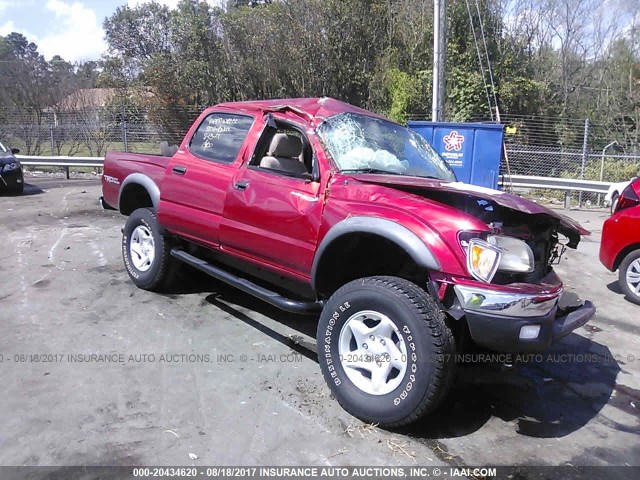 5TEHN72N34Z459616 - 2004 TOYOTA TACOMA DOUBLE CAB წითელი ფოტო 1