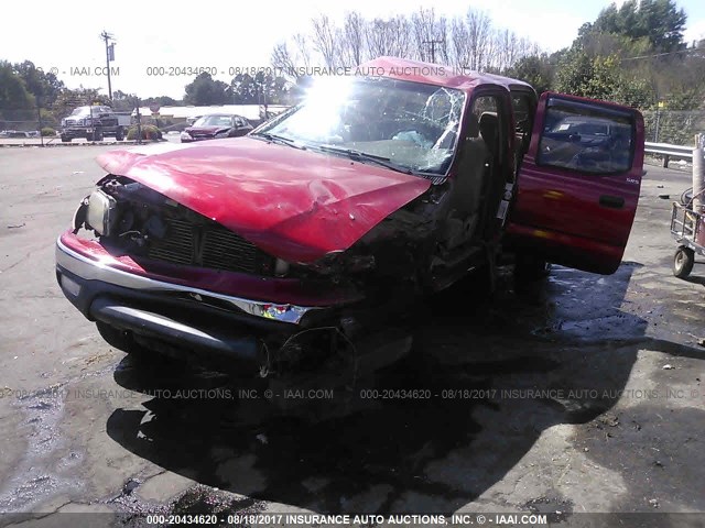 5TEHN72N34Z459616 - 2004 TOYOTA TACOMA DOUBLE CAB წითელი ფოტო 2