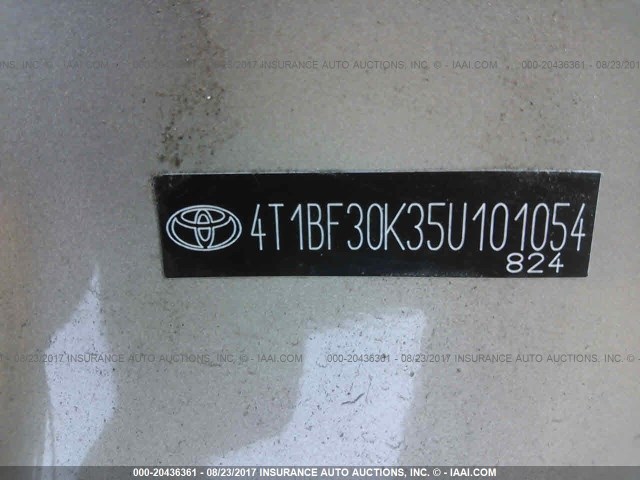 4T1BF30K35U101054 - 2005 TOYOTA CAMRY LE/XLE/SE ოქროსფერი ფოტო 9