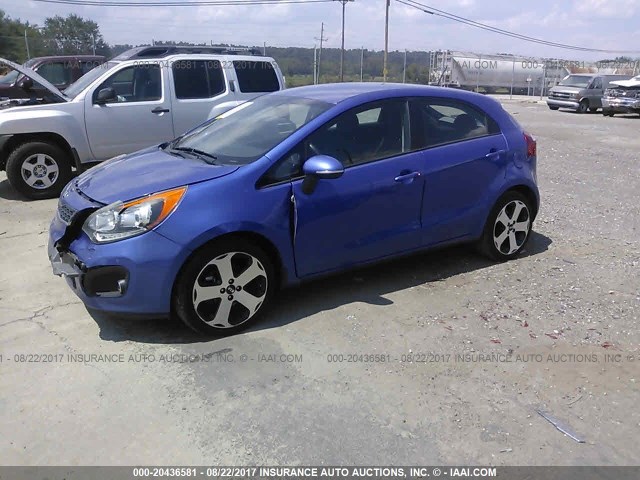 KNADN5A35D6135175 - 2013 KIA RIO EX/SX BLUE photo 2